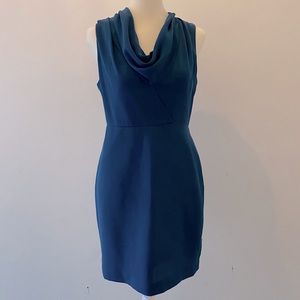 Crepe Mini Dress Fully Lined Teal Blue/Green Size Small